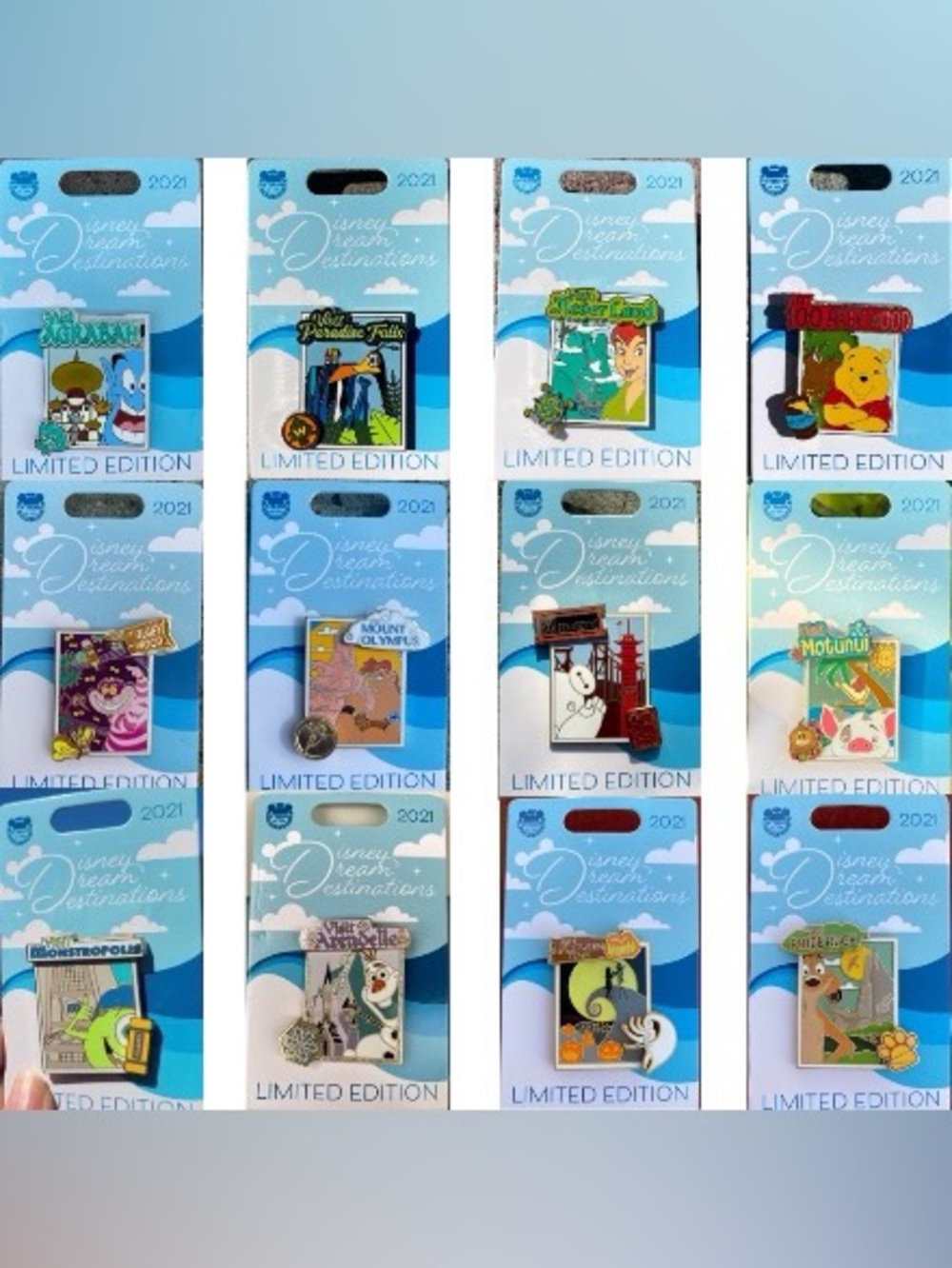 Like new Disney Dream Destinations complete pin set